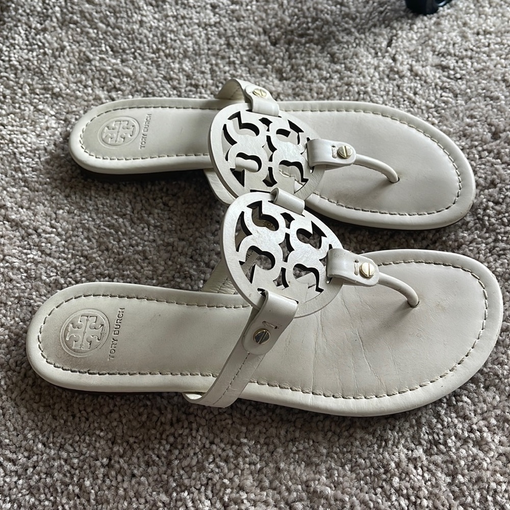 Tory Burch white sandals